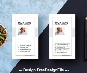 White vertical business card vector