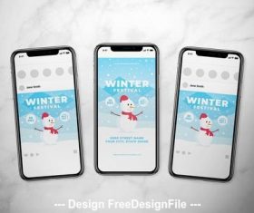 Winter festival social media vector