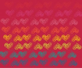 love hand drawn heart design vector