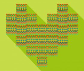love shape with green background vector