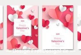 2020 Valentines day template vector