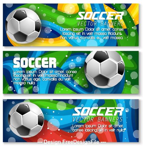 3 Kind soccer banners vector