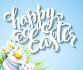 3D font Easter greeting card vector