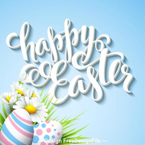 3D font Easter greeting card vector