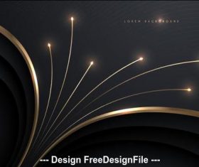 3D shiny lines abstract black background vector