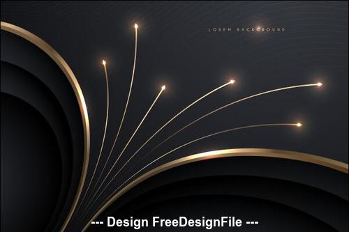 3D shiny lines abstract black background vector