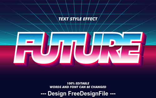 3d font effect editable text vector