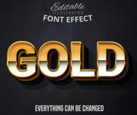 3d gold font text effect vector