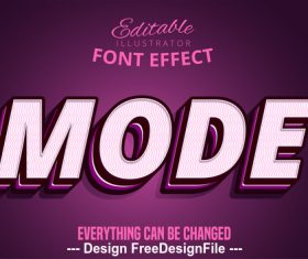 3d mode font text effect vector
