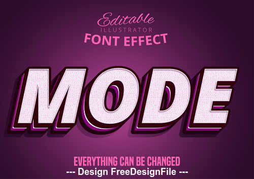 3d mode font text effect vector