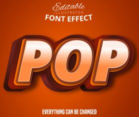 3d pop font text effect vector