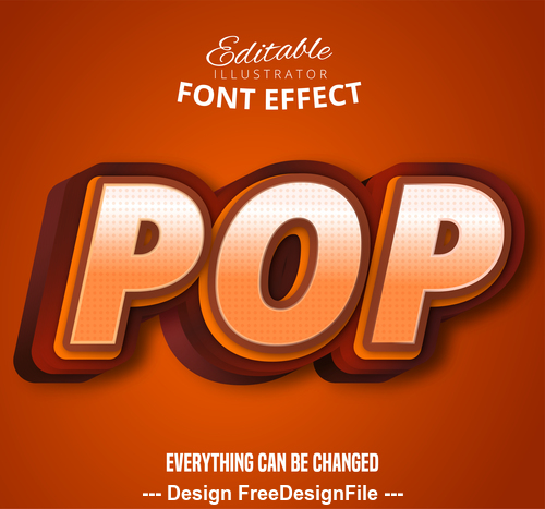 3d pop font text effect vector
