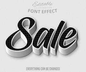 3d sale font text effect vector