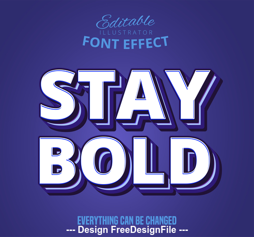 3d stay bold font text effect vector