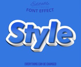 3d style font text effect vector