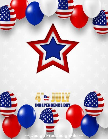 4th july happy independence day usa design with balloons vector