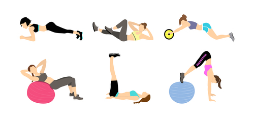 Abdominal exercise icon vector