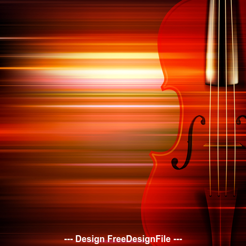 Abstract red blur music background with violin vector