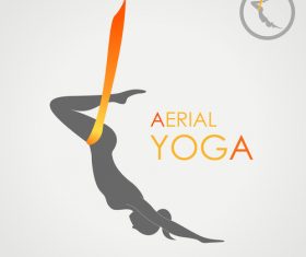 Aerial yoga logo vector