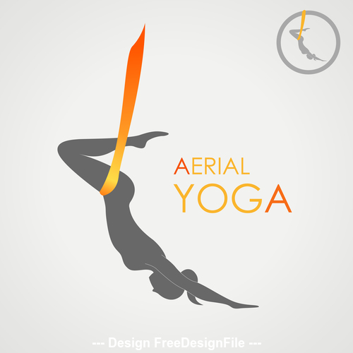 Aerial yoga logo vector