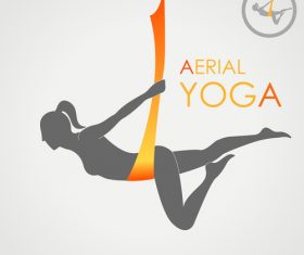 Aerial yoga presentation logo vector