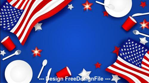 American independence day greeting card vector