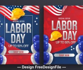 American labor day poster vector