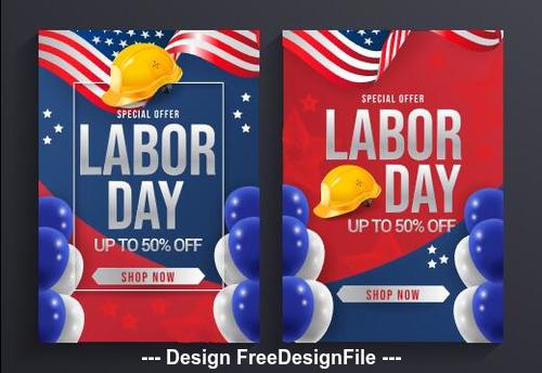 American labor day poster vector