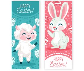 Animal banner easter greeting card vector