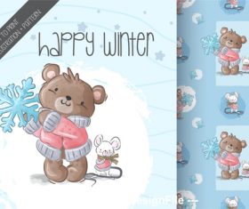 Animal cartoon background vector