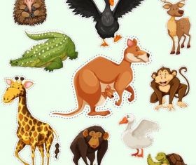 Animal stickers vector