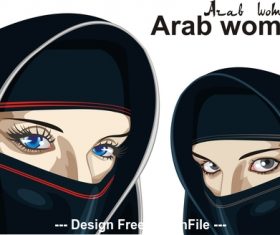 Arab women on a transparent background vector