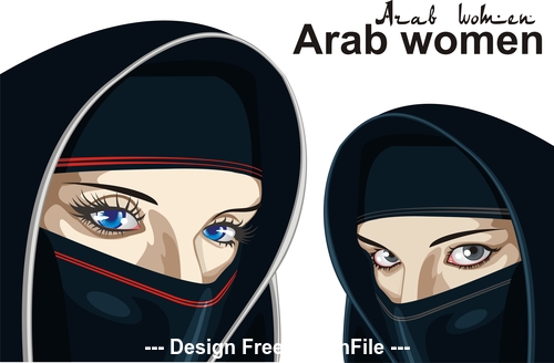 Arab women on a transparent background vector