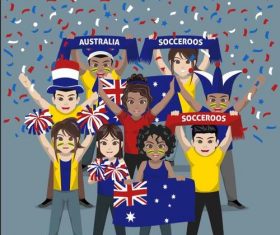Ausuralia football group supporter vector