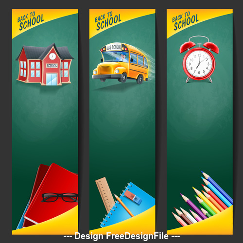 Back to school roll up banner vector