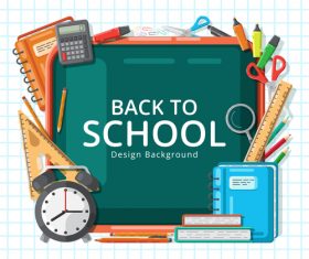 Back to school utensils background vector