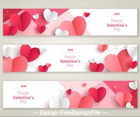 Banner 2020 Valentines day template vector