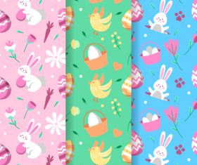 Banner happy easter decorative pattern vector