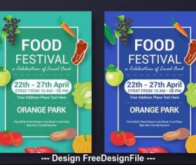 Banner holiday food sale flyer vector