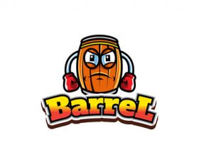 Barrel mascot logo vector