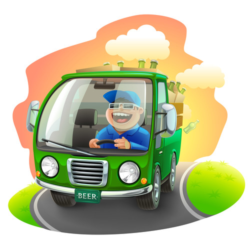 Beer car illustration vector