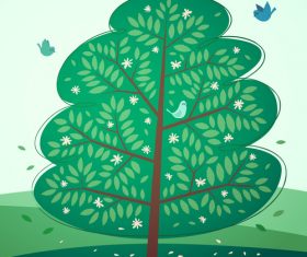 Bird and tree vector