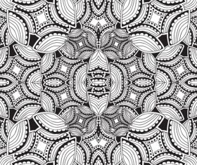 Black floral pattern vector