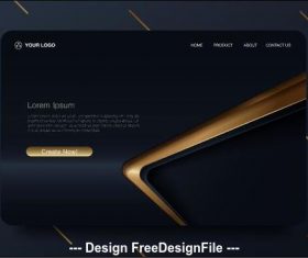 Black gold bar background landing page website vector design