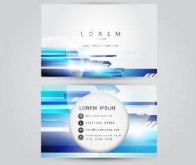 Blue line pattern business card template design vector