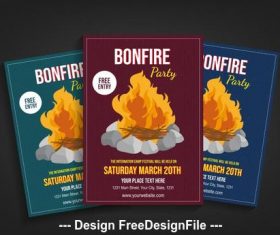 Bonfire party poster vector