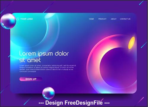 right background landing page website vector design