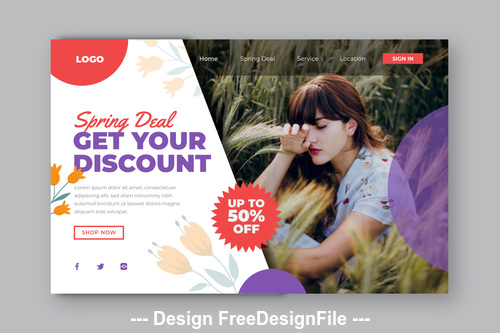 Business sale page template vector