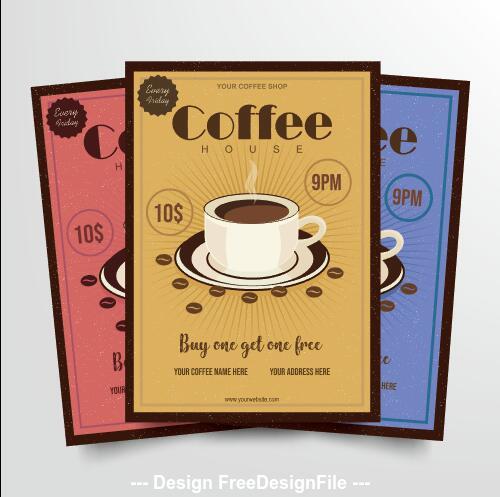 Cafe poster vector
