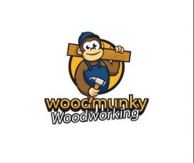 Carpenter monkey logo vector